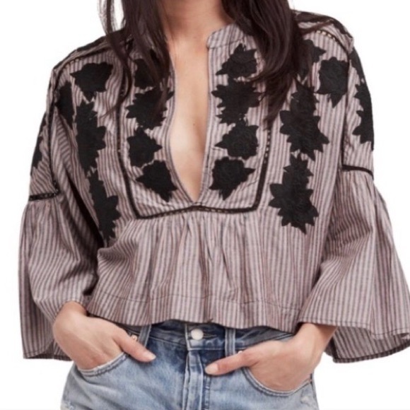 Free People Women's Embroidered Liya Top medium - Picture 2 of 7